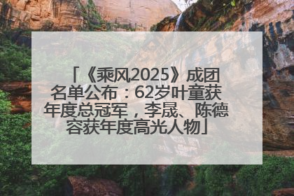 《乘风2025》成团名单公布：62岁叶童获年度总冠军，李晟、陈德容获年度高光人物
