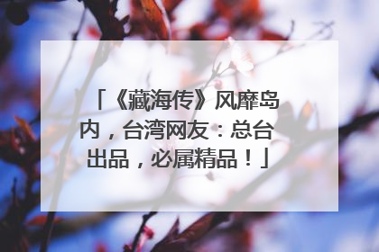 《藏海传》风靡岛内，台湾网友：总台出品，必属精品！