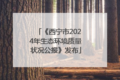 《西宁市2024年生态环境质量状况公报》发布