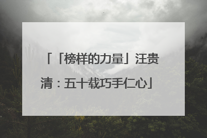「榜样的力量」汪贵清：五十载巧手仁心