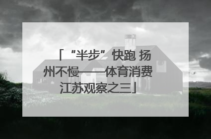 “半步”快跑 扬州不慢——体育消费江苏观察之三