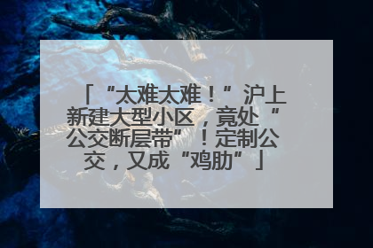 “太难太难！”沪上新建大型小区，竟处“公交断层带”！定制公交，又成“鸡肋”
