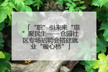 “职”引未来“惠”聚民生——仓园社区专场招聘会搭建就业“暖心桥”