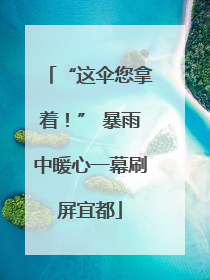 “这伞您拿着！” 暴雨中暖心一幕刷屏宜都