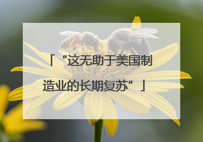 “这无助于美国制造业的长期复苏”
