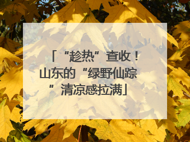 “趁热”查收！山东的“绿野仙踪”清凉感拉满