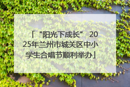 “阳光下成长” 2025年兰州市城关区中小学生合唱节顺利举办