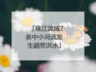 珠江流域7条中小河流发生超警洪水