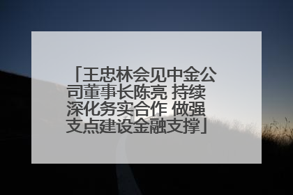 王忠林会见中金公司董事长陈亮 持续深化务实合作 做强支点建设金融支撑