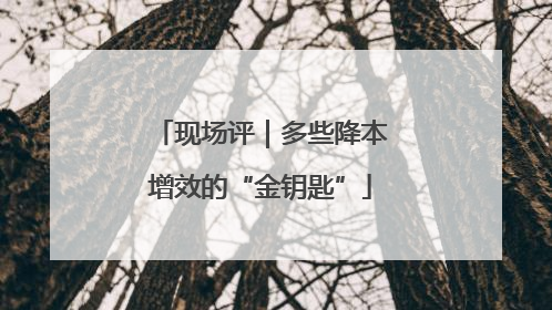 现场评｜多些降本增效的“金钥匙”