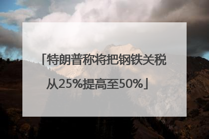 特朗普称将把钢铁关税从25%提高至50%