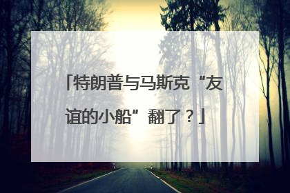 特朗普与马斯克“友谊的小船”翻了？