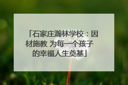 石家庄瀚林学校：因材施教 为每一个孩子的幸福人生奠基