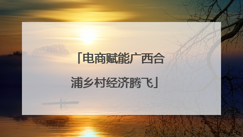电商赋能广西合浦乡村经济腾飞