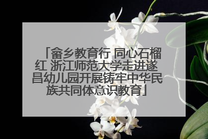 畲乡教育行 同心石榴红 浙江师范大学走进遂昌幼儿园开展铸牢中华民族共同体意识教育