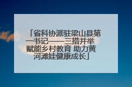 省科协派驻梁山县第一书记——三措并举 赋能乡村教育 助力黄河滩娃健康成长