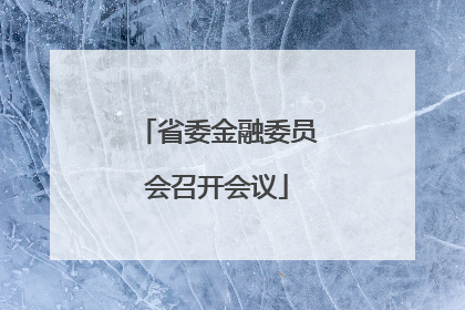 省委金融委员会召开会议