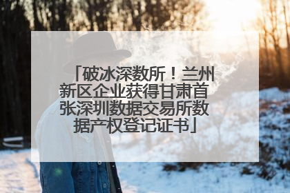 破冰深数所！兰州新区企业获得甘肃首张深圳数据交易所数据产权登记证书