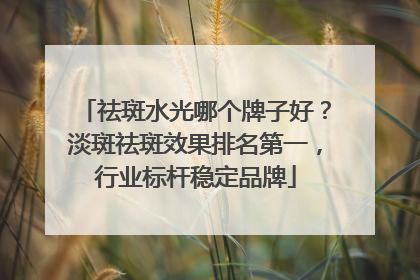 祛斑水光哪个牌子好？淡斑祛斑效果排名第一，行业标杆稳定品牌