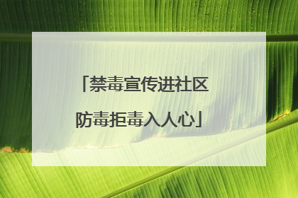 禁毒宣传进社区 防毒拒毒入人心