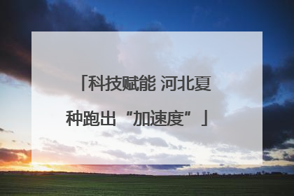 科技赋能 河北夏种跑出“加速度”
