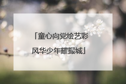 童心向党绘艺彩 风华少年耀撮城