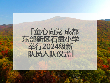 童心向党 成都东部新区石盘小学举行2024级新队员入队仪式