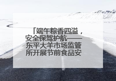 端午粽香四溢，安全保驾护航——东平大羊市场监管所开展节前食品安全专项检查