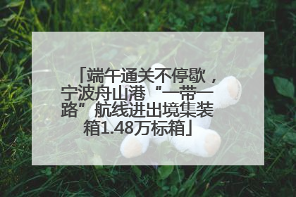 端午通关不停歇，宁波舟山港“一带一路”航线进出境集装箱1.48万标箱