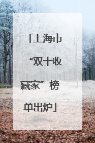 上海市“双十收藏家”榜单出炉