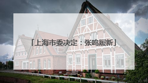 上海市委决定：张鸣履新
