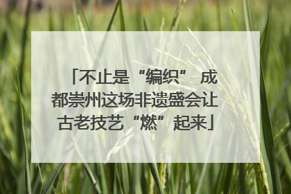不止是“编织” 成都崇州这场非遗盛会让古老技艺“燃”起来