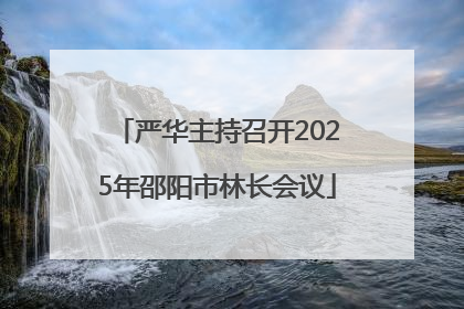 严华主持召开2025年邵阳市林长会议