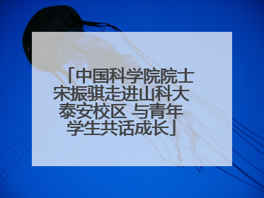 中国科学院院士宋振骐走进山科大泰安校区 与青年学生共话成长