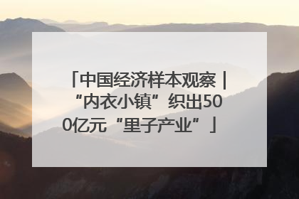 中国经济样本观察｜“内衣小镇”织出500亿元“里子产业”