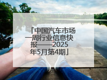 中国汽车市场一周行业信息快报——2025年5月第4期