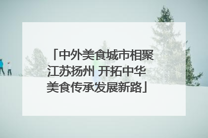 中外美食城市相聚江苏扬州 开拓中华美食传承发展新路