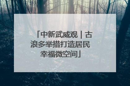 中新武威观｜古浪多举措打造居民幸福微空间