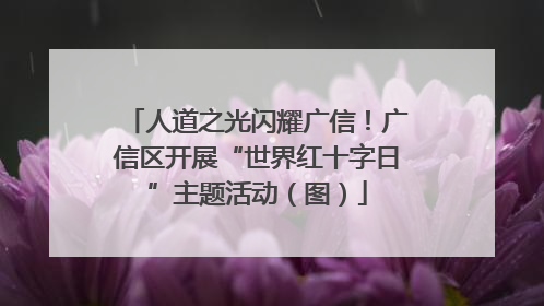 人道之光闪耀广信！广信区开展“世界红十字日”主题活动（图）