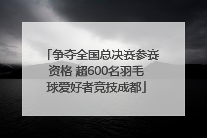 争夺全国总决赛参赛资格 超600名羽毛球爱好者竞技成都