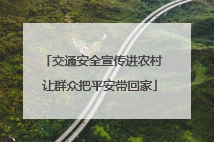 交通安全宣传进农村 让群众把平安带回家