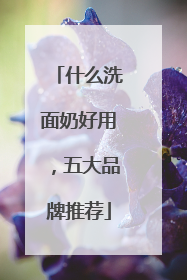 什么洗面奶好用，五大品牌推荐