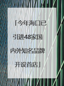 今年海口已引进48家国内外知名品牌开设首店