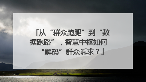 从“群众跑腿”到“数据跑路”，智慧中枢如何“解码”群众诉求？
