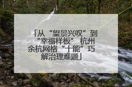 从“望景兴叹”到“幸福样板” 杭州余杭网格“十能”巧解治理难题