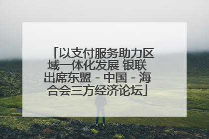 以支付服务助力区域一体化发展 银联出席东盟－中国－海合会三方经济论坛