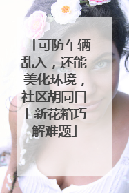 可防车辆乱入，还能美化环境，社区胡同口上新花箱巧解难题