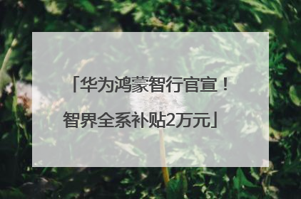 华为鸿蒙智行官宣！智界全系补贴2万元