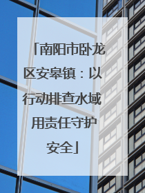 南阳市卧龙区安皋镇：以行动排查水域 用责任守护安全