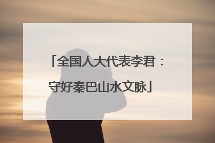 全国人大代表李君：守好秦巴山水文脉